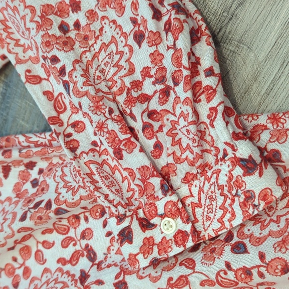 Gap Maternity Wrap Top Linen Paisley Print - Picture 14 of 14